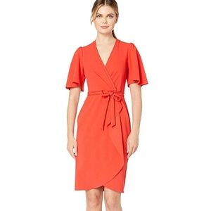 Donna Morgan Crepe Faux Wrap Dress